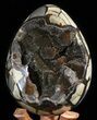 Septarian Dragon Egg Geode - Black Crystals #50827-1